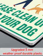 Clean Up After Your Dog Signs, 2 Pack 12.6" x 9.5" with Metal Stake, No Pooping Dog Signs with UV Protected & Waterproof, Double Sided Pick Up After Your Sign for Yard