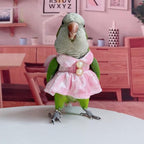 Bird Costume Bird Diaper Flight Suit Parrot Velvet Fleece Skirt Clothes Cosplay Photo Prop for Conure Lovebird Parakeet Cockatiel Macaw Small Animals Apparel (Pink,Sulphur-Crested Cockatoo)