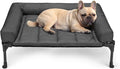 Veehoo Cooling Elevated Dog Bed Add Removable Waterproof Bolster Cushion Mat, Raised Pet Cot with Breathable Teslin Mesh, No-Slip Feet, Dog Sofa Bed for Indoor Outdoor, Medium, Black CWC2331B
