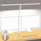 TROND LED Desk Lamp with Clamp, 29.55'' Tall Desk Light with Remote, 1500LM Bright Table Lamp, Swing Arm Clip on Light, Eye-Caring, Touch Control Dimmable for Home Office Monitor Reading Study Task