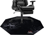 Office Chair Mat Gaming Chair Mat for Hardwood Floor Noise Cancelling Gaming Chair Mat Office Chair Octagon Carpeted Mat (Black-2)