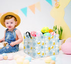 Rectangular Easter Basket Kids Storage Basket Gift Basket Baby Storage Basket Cute Kids Toy Storage Bin Organizer Shelf Book Basket Room Decor(Blue Easter Bunny)