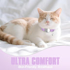 AirTag Cat Collar, Ultra Elastic Cat Tracker Collar, Airtag Holder Compatible with Apple Air Tag, [Lightweight & Scratch Resistant] Adjustable Stepless GPS Pet Collar for Cats Kittens, Purple