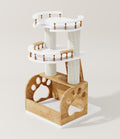 Modern Cat Tree, Solid Wooden Cats Tower, 37" Luxury Cats Trees Condo for Large Cat, Multi-Level Cat Tree Tower Natural Cat House Furniture, with Scratching Posts, Removable Washable Cushions