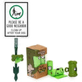 SmartSign Be A Good Neighbor Clean Up After Your Dog Yard Sign & Clip-On Preloaded Dispenser Combo/Kit with 135 Dog Poop Waste Bags, 7"x10" Rust-proof Aluminum Sign with 18-inch Steel Stake