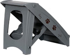 Foldable Pet Stairs with Non-Slip Surface, Portable Dog Steps Ramp for High Beds, Couches, Cars and SUVs, Support Up to 150lbs, Waterproof, Grey