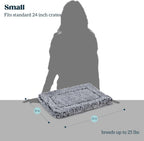 Stoutwool Indestructible Dog Bed - Fluffy Chew Proof Dog Crate Pad - Tough Kennel Pad for Aggressive Chewers - Washable, Ideal for Small Breeds & Fits 24-Inch Crate - 23"x16", Charcoal