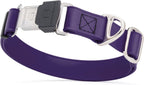 Dogline Biothane Waterproof Dog Collar with Herm Sprenger Stainless Steel Quick Release Buckle – Heavy Duty Tactical Durable Collar for Dogs – Comfortable and Safe Pet Collar, W 1" L 15-25", Purple