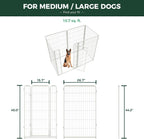FXW Homeplus Unleashed Indoor Dog Playpen - Stress-Free and Safe Play, Heavy Duty 45 Inch 6 Wire Panels Dog Pen for Large Dogs, White│Patented