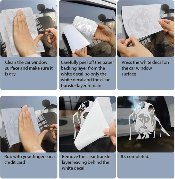 WIRESTER 6 inch Clear Vinyl Decal Sticker Decoration for Car Window (Or Any Flat Surface) - Cavalier King Charles Spaniels Dog