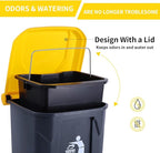 Pooper Scooper 2 Pack with 20 Litre Step Dog Poop Trash Can, 28" Long Handle Dog Poop Scoopers for Large Small Dogs Heavy Duty, Removable Inner Bucket for Outdoors, 50 Waste Bags Included
