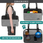 PetAmi Dog Purse Carrier for Small Dogs, Airline Approved Soft Sided Pet Carrier with Pockets, Ventilated Dog Carrying Bag for Puppy Cat, Dog Travel Supplies Bag, Sherpa Bed, Max 12 lbs, Gray