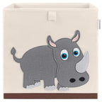 CLCROBD Foldable Animal Cube Storage Bins Fabric Toy Box/Chest/Organizer for Kids Nursery, 13 inch (Rhino)