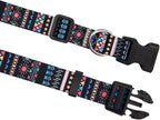 MarukoPet Dog Collar, Adjustable for Small Medium Large Dogs Puppy, Cute Design with Bohemia Floral Tribal Geometric Patterns Boys Girls Dog Collar(Black Bohemia-L)