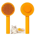 Self-Cleaning Pet Brush - Deep Massage Deshedding Comb with Resin Protective Tips, Curved Teeth, One-Button Hair Release - Washable, for Shedding & Long-Haired Dogs Cats