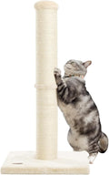Karolpar 34inch Cat Scratching Post with Natural Sisal Rope 4.3Inch Large Diameter Scratcher Post Tree for Indoor Cats Beige