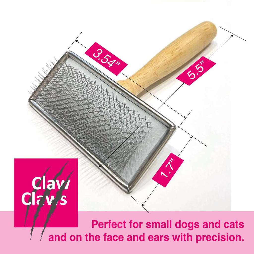 Pet Slicker Brush for Large Dogs, Wooden Handle, Gently Remove Tangled and Mats Hair, Pet Grooming Brush Tool, Sheepskin Wool Carders (3.85")