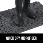 GORILLA GRIP SoakSTOPPER Dog Door Mat, 36x24 Machine Washable Rug Absorbent Doormat Captures Moisture Mud Dirt, Quick Dry Soft Chenille Entryway Rugs Indoor Entrance Mats for Dog Paws, Charcoal