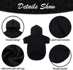 KOOLTAIL Basic Dog Hoodie - Soft and Warm Dog Hoodie Sweater with Leash Hole and Pocket, Dog Winter Coat, Cold Weather Clothes Sweatshirt for Small Medium Large Dogs Puppy Cat Boys Girls Black XL/XXL