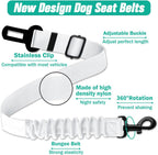 COOYOO Dog Seat Belt, Durability Retractable Dog Car Harness Adjustable Dog Seat Belt for Vehicle Nylon Pet Safety Seat Belts Heavy Duty & Elastic