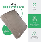 Molly Mutt Jupiter Dog Bed Duvet Cover, GOTS-Certified 100% Cotton Canvas Cover for Dog, Puppy, or Cat Bed, Durable, Washable, and Free of Harmful Chemicals, Small, 22"x27"x5", Brown