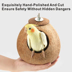 Bird Nest for Cage Natural Coconut Shell Birds House 2 Pack Parakeet Hide Breeding Hut Bird Cage Accessories & Decor Hamster Toys for Parrot Lovebirds Budgies Cockatiel Conure Finch Canary