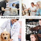 Dog Grooming Smock for Men Women, Anti-Static Smock for Pet Shop Dog Cat Grooming Bathing, Long Sleeves, Water Resistant and Hair Proof, (Solid Purple L)