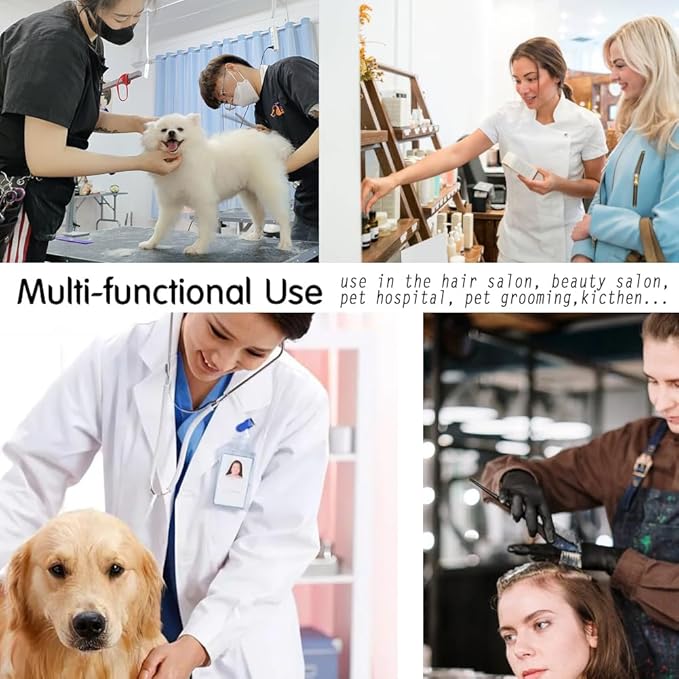 Dog Grooming Smock for Men Women, Anti-Static Smock for Pet Shop Dog Cat Grooming Bathing, Long Sleeves, Water Resistant and Hair Proof, (Solid Purple L)