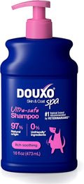DOUXO® Skin & Coat SPA - Ultra-Safe Dog Shampoo for Itchy Skin, 16 fl oz, Skin-Friendly Formula Cleans and Soothes, Leaves The Coat Soft and Radiant