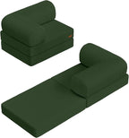 COMAX Folding Sofa Bed, Fold Out Chair Bed, Foldable Sofa, Convertible Sleeper for Adults, Futon Chair Single Small Floor Couch for Spaces, Bedroom Living Room Guest Room, Green