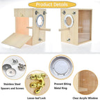 Bird Nest Box Parakeet Breeding Nest Box Bird Nest House Wooden Acrylic Transparent Breeding Box for Finch Lovebirds Cockatiel Budgie Conure Parrot