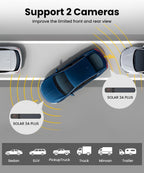 AUTO-VOX 2 Solar Wireless Backup Camera System with Two Cameras (License Plate & Portable): 7.2??1080P HD Dual Channel Monitor, IP69K Waterproof Back up Camera for Truck,RV,Camper,Horse/Boat Trailer