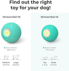 Interactive Dog Toys, Wicked Ball PE, 3 Interactive Modes,Enhanced Rubber Active Rolling Dog Toy with LED Lights for Medium Large Dogs, Motion-Activated Dog Stimulation Toy for Boredom Relief