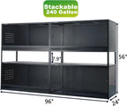 Reptile Enclosure 4 Packs, 48"x24"x24" Stackable Space Efficient Reptile Tank for Bearded Dragon and Ball Python, Expandable Snake Terrarium with Front Opening Tempered Glass Door