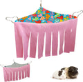 RIOUSSI Guinea Pig Hideout Hideaway Corner Fleece Toys Cage Accessories with Reversible Sides, Heart/Gray+Pink x 1 Curtain