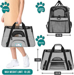 PetAmi Airline Approved Pet Carrier for Cat, Soft Sided Dog Carrier for Small Dogs, Cat Travel Supplies Accessories for Indoor Cats, Ventilated Pet Carrying Bag Medium Large Kitten Puppy, Large Gray