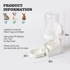 HERCOCCI Rabbit Hay Food Bin Feeder and Bunny Water Bottle Set, Hay Food Feeder Bowls Manger Rack with 500ml Hanging Water Dispenser Prevent Knock Over for Rabbit Guinea Pig Chinchilla (Large, White)