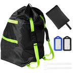 Car Seat Bag for Airplane Travel,Durable Padded Cover with Green Shoulder Straps, Fits All Car Seats, Includes 2 Luggage Tags, Waterproof Travel Bag for Air Travel