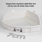 RUBYHOME Rabbit Litter Box Large Bunny Guinea Pig Corner Litter Box Potty Trainer Bigger Pet Pan Hamster Bedding Cage Litter Fanshaped for Adult Guinea Pigs Chinchilla Ferret, 20 in x 13.2 in x 6 in