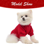 KOOLTAIL Basic Dog Hoodie - Soft and Warm Dog Hoodie Sweater with Leash Hole and Pocket, Dog Winter Coat, Cold Weather Clothes Sweatshirt for Small Medium Large Dogs Puppy Cat Boys Girls Red XS