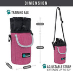 PetAmi Dog Treat Pouch, Large Pet Training Treat Pouch with Pocket, Dog Trainer Essentials Supply Holder with Poop Bag Dispenser, Training Bag for Kibbles Toys, 3 Ways to Wear (Pink)