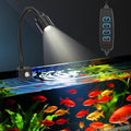 3W Fish Tank Light 3 Color Modes Clip on Aquarium Spotlight with Adjustable Focus Aquarium Focus Light with 10 Brightness Levels