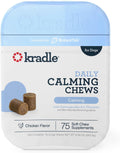 Kradle Calming Chews for Dogs - Anxiety and Stress Support - L-Theanine Ashwagandha GABA - Calming Supplement for Relaxation and Stress - Chicken Flavor- 75 Chews