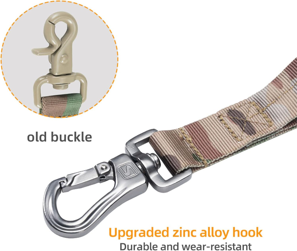EXCELLENT ELITE SPANKER Bungee Dog Leash Tactical Nylon Adjustable Tactical No Pull Leads Rope for Dogs Quick Release Military Rope with 2 Control Handle (MCP)