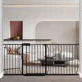 Fairy Baby Extra Wide Baby Gate 71.6-76.3 Inch Wide, Walk Through Pressure Mounted No Drill, Long and Large Tension Gate for Pet and Kids, Black