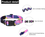 Mercano Adjustable Dog Collar - Special Design Patterns, Soft Nylon Comfortable Sturdy Pet Collar for Small Medium Large Dogs (XS, Geometry Purple)
