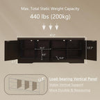 DINZI LVJ Shoe Bench, Entryway Storage Bench with Doors, Cushion, 2-Tier Shoe Rack with 8-Cubby, 47.2”L x 13.8”W Shoe Organizer Cabinet, Adjustable Shelf, Living Room, Bedroom, Espresso