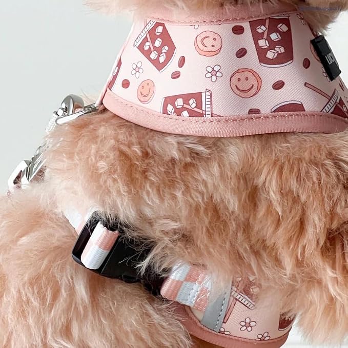 Lucy & Co. Reversible Dog Harness - Water-Repellent Neoprene, Dual-Print Design, Easy Swap Style, Adjustable Comfort Fit - Iced Coffee SZN Reversible Harness - X-Large