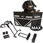 TRAVELIN K9 Pet-Pilot MAX Dog Bicycle Basket Carrier | 8 Color Options for Your Bike (Silver/Grey)