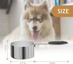 2PCS 1/2CUP(118ml) Dog Cat Food Scoop, Stainless Steel Measuring Cup, Metal Pet Scooper with Inner Precision Scale Measurement